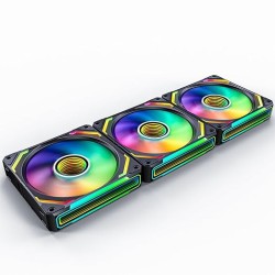 AsiaHorse COSMIQ 120mm PC RGB Fans Computer Case Fans, 5V 3-PIN Connector Daisy Chain PWM Cooling Fans with Controller for Cases CPU Liquid Coolers (Black COSMIQ Forward Fan, Black-3)